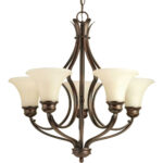 Chandelier - Antique Bronze 5-Light Parchment Glass
