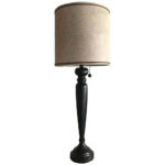 Black Table Lamp with Pull